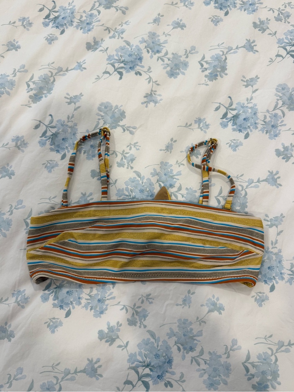Vitamin A Multicolor Striped Bandeau Top with Adjustable Straps